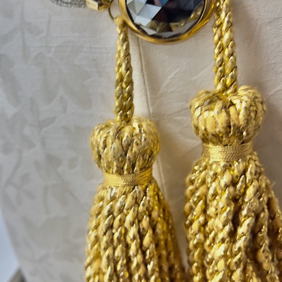 Vintage Custom Made Ladies Metallic Thread and Faux Jeweled Tassle Belt main image 13